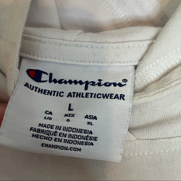 Lightweight Champion Hoodie White Long Sleeve - Picture 4 of 6
